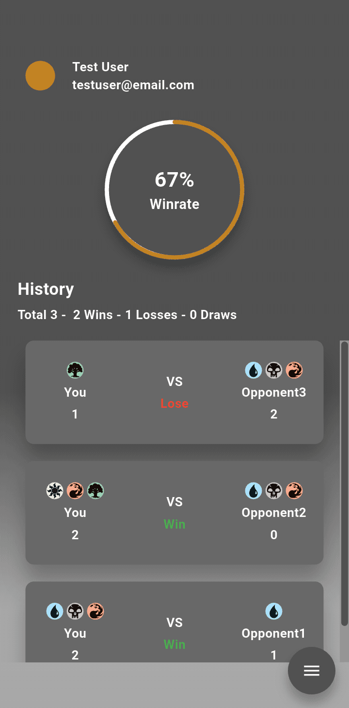 App Screenshot - Match Tracking